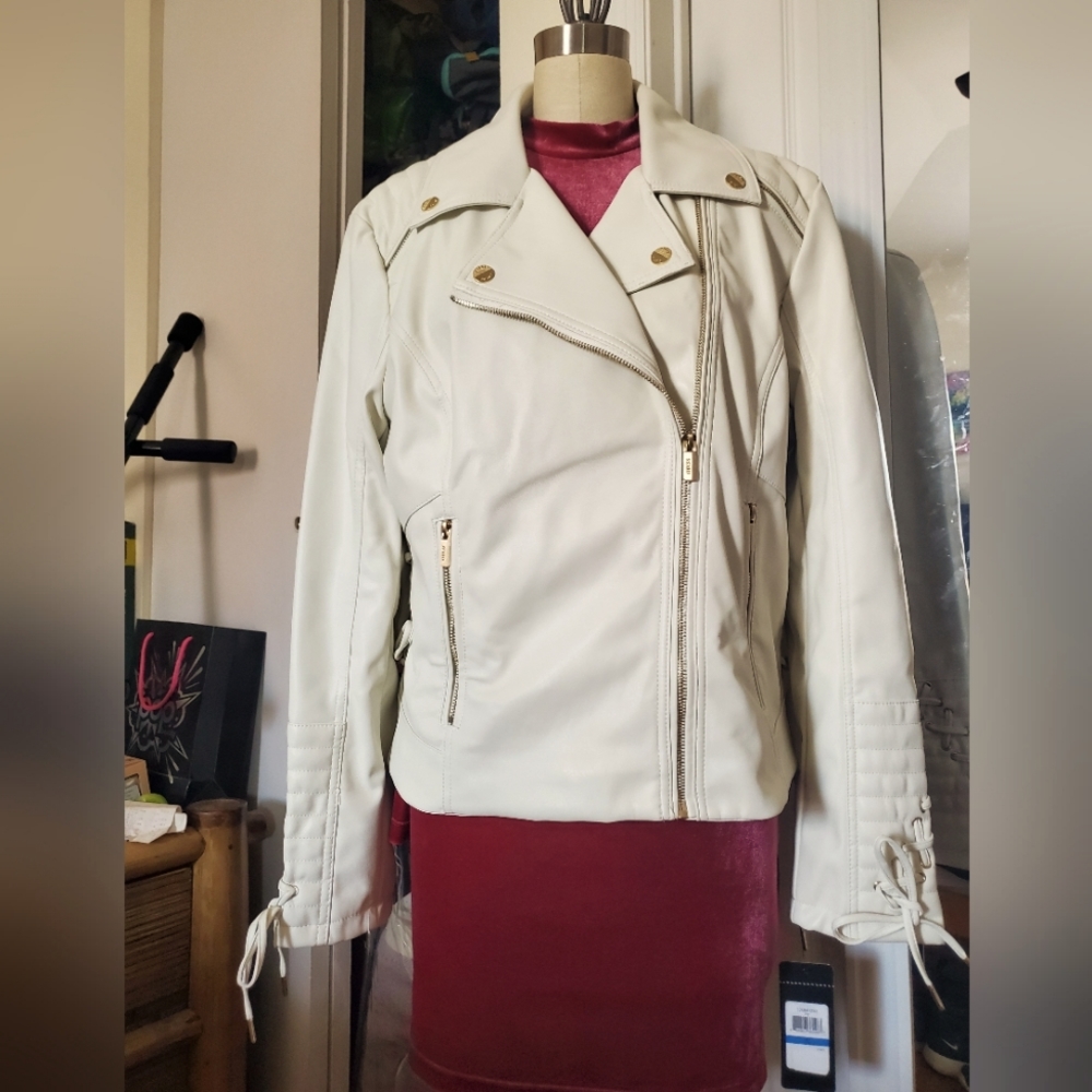 Women Guess Moto style Jacket in Ivy